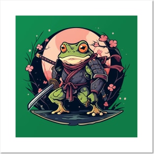 samurai frog Posters and Art